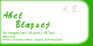 abel blazsej business card